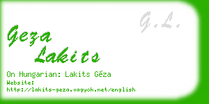 geza lakits business card