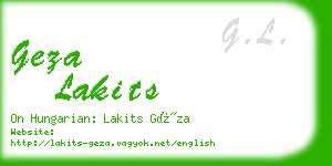 geza lakits business card